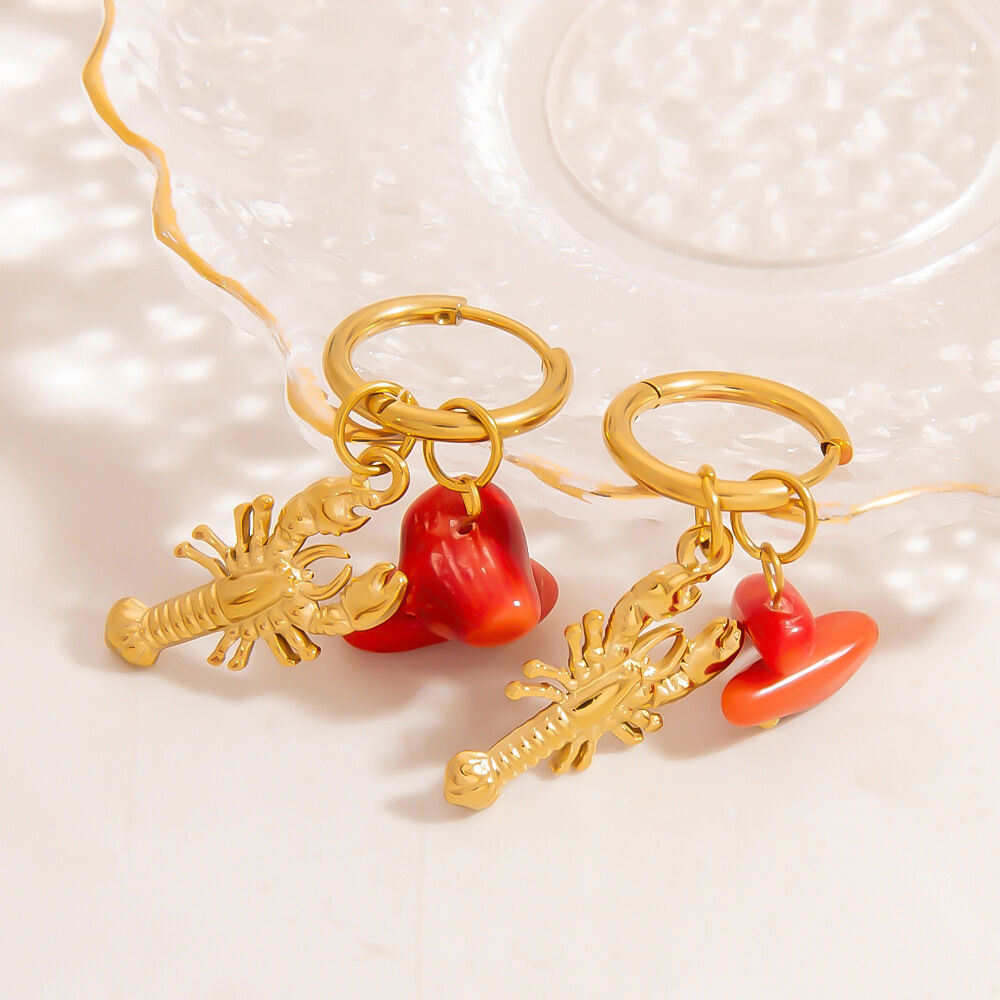 Vacation Starfish Shape Stainless Steel Waterproof Gold Color Shell Women's Drop Earrings thumbnail 3