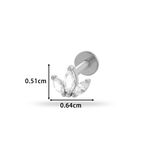 Luxury Simple Flower Heart Stainless Steel Waterproof Gold Color Zircon Women's Piercing Earrings thumbnail 2