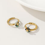 Simple Flower Stainless Steel Waterproof Gold Color Women's Hoop Earrings thumbnail 4
