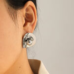 Flower Stainless Steel Waterproof Gold Color Women's Stud Earrings thumbnail 4