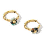 Simple Flower Stainless Steel Waterproof Gold Color Women's Hoop Earrings thumbnail 1