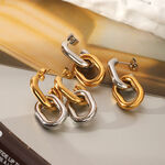 Simple Circle Stainless Steel Waterproof Mixed Color Women's Drop Earrings thumbnail 3
