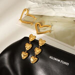 Heart Stainless Steel Waterproof Gold Color Women's Stud Earrings thumbnail 3