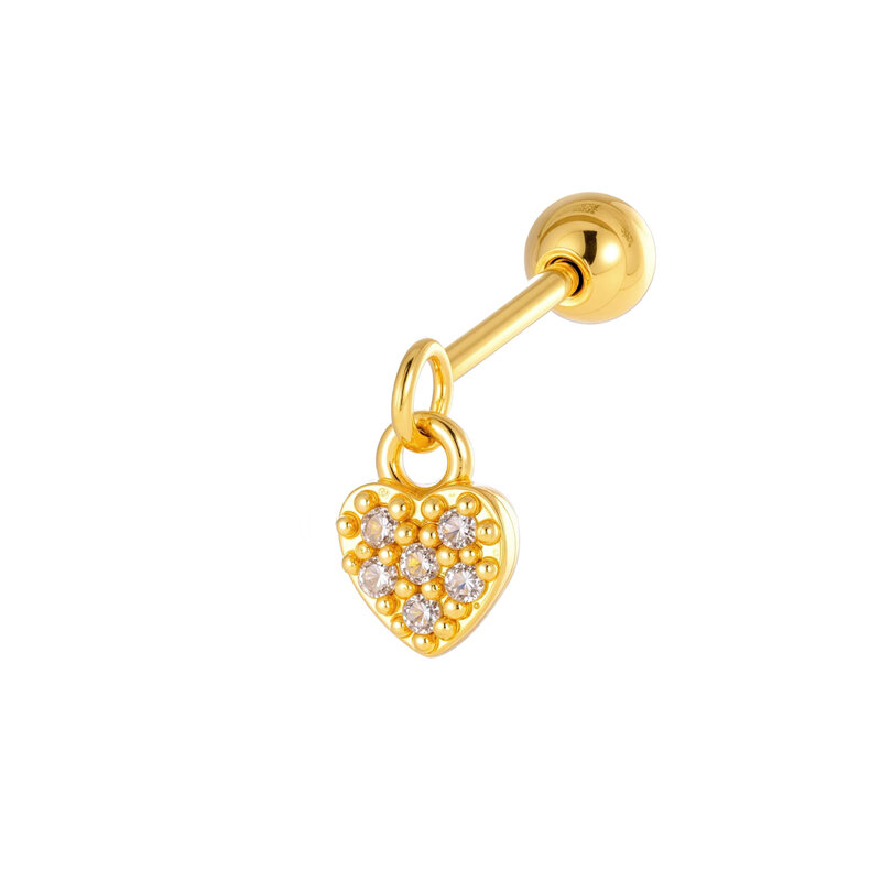 Cherry Copper Gold Color Zircon Women's Piercing Earrings
