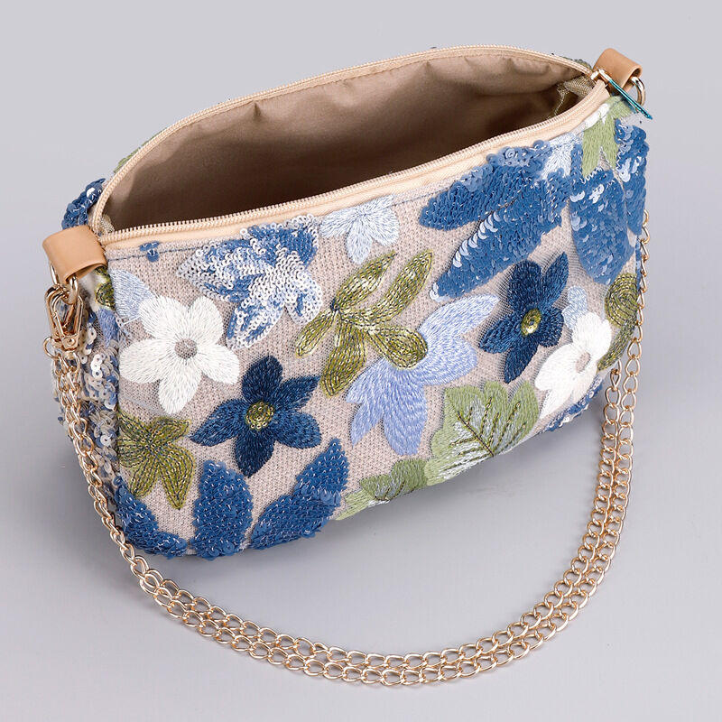Flower luxury beaded embroidered Women's Shoulder Bags thumbnail 4