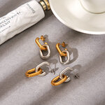 Simple Circle Stainless Steel Waterproof Mixed Color Women's Drop Earrings thumbnail 6