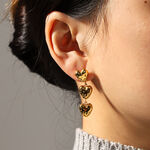 Heart Stainless Steel Waterproof Gold Color Women's Stud Earrings thumbnail 4