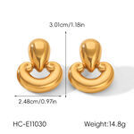 Simple Heart Stainless Steel Waterproof Gold Color Women's Stud Earrings thumbnail 2