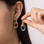 Simple Circle Stainless Steel Waterproof Mixed Color Women's Drop Earrings thumbnail 4