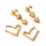Heart Stainless Steel Waterproof Gold Color Women's Stud Earrings thumbnail 6