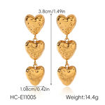 Heart Stainless Steel Waterproof Gold Color Women's Stud Earrings thumbnail 2