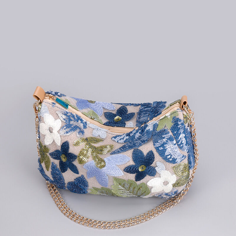 Flower luxury beaded embroidered Women's Shoulder Bags thumbnail 2
