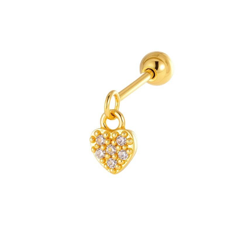 Cherry Copper Gold Color Zircon Women's Piercing Earrings thumbnail 7