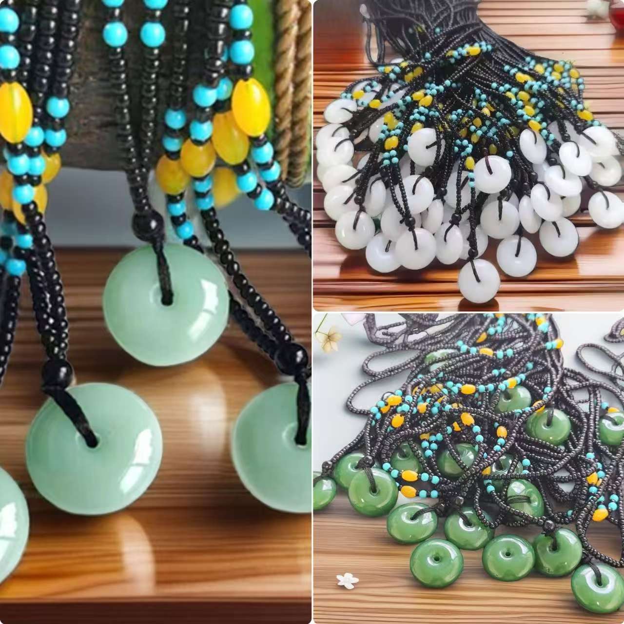 All Fit White Jade Corn Husk Dark Green Light Green White Unisex Basic Necklaces thumbnail 4