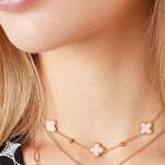 Necklace three clovers and tiny balls thumbnail 4
