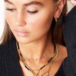 Stainless steel necklace with stones and heart thumbnail 3