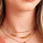Stainless steel necklace with stone charm thumbnail 4
