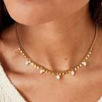 Necklace with pearls and circles thumbnail 4
