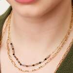 Double chained necklace with agate beads thumbnail 4