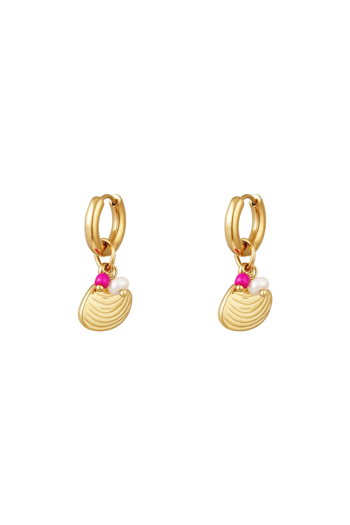 Sea shell earrings - Beach collection Gold Color Stainless Steel h5 