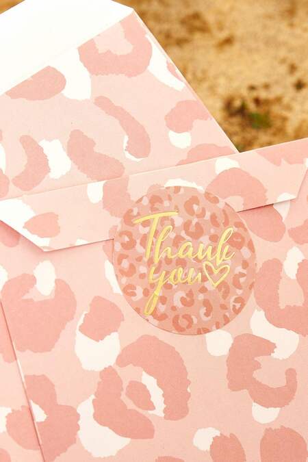 Stickers Thank You pink animal Paper